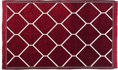 Linen Basics Maroon Chenille Runner(5 ft,  X 7 ft, Rectangle)