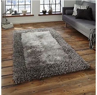 RM Handloom Grey Polyester Carpet(2 ft,  X 5 ft, Rectangle)
