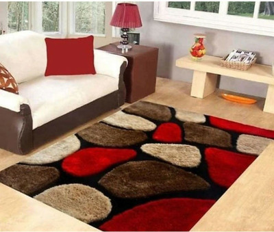 SR Handloom Multicolor Polyester Carpet(4 ft,  X 6 ft, Rectangle)