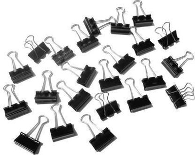 ELEGIOUS Binder CLip2 Medium Steel Paper Binder CLip(Set of 24, Black)