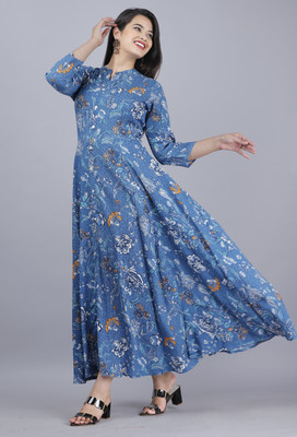 BHAGLI Flared/A-line Gown(Blue)