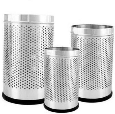 Shivom steel Stainless Steel Dustbin (Steel, Pack of 3) Stainless Steel Dustbin(Steel, Pack of 3)