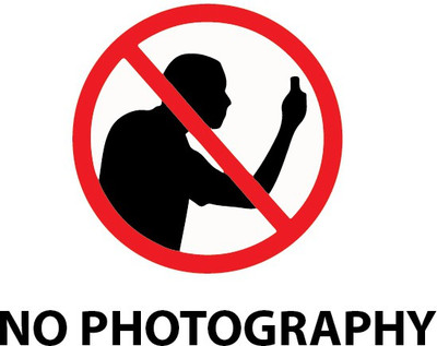 VVWV NO PHOTOGRAPHY SIGN STICKER Emergency Sign