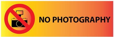VVWV NO PHOTOGRAPHY SIGN STICKER Emergency Sign