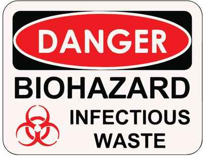 VVWV DAINGER BIOHASRED INFECTIOUS WASTE SIGN STICKER Emergency Sign