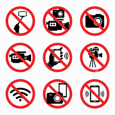 VVWV NO CAMERAS NO VIDEOS SIGN STICKER Emergency Sign