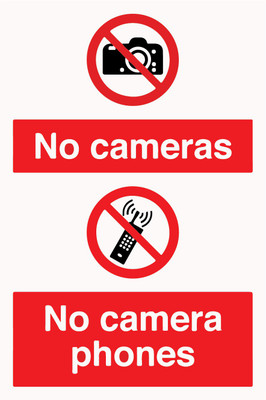 VVWV NO CAMARAS SIGN STICKER Emergency Sign