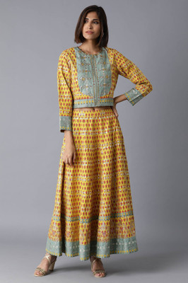 W Women Ethnic Top Skirt Set