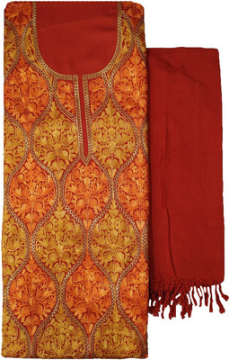 Soul Essence Wool Solid, Embroidered Salwar Suit Material