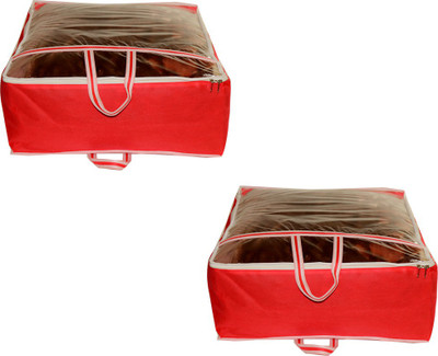 Ankit International AI_RR_02 Presents Red Non Woven Blanket Cover Transparent Pack of 2 AI_RR_02(Red)