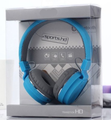 Techobucks SH12 (2-in-1)Wired/Wireless Bluetooth Headphone 3D Stereo Sound Bluetooth(Blue, Grey, On the Ear)