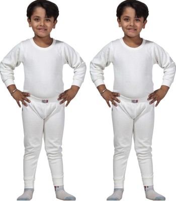 LUX INFERNO Top - Pyjama Set For Boys & Girls(White, Pack of 4)