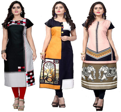 ak fashion mall Women Block Print A-line Kurta(Multicolor)