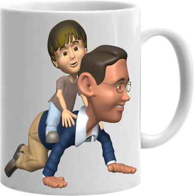 Deep Creation MERE PAPA SABSE BEST PRINTED MUG Ceramic Coffee Mug(350 ml)