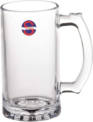 Somil Funky Stylish Transparent Beer With Handle, Glass, Clear 500 ml-Kt03 Glass Beer Mug(500 ml)