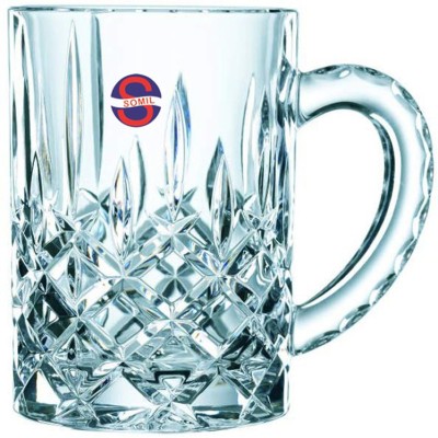 Somil Funky Stylish Transparent Beer With Handle, Glass, Clear, 400ml -Kt13 Glass Beer Mug(400 ml)