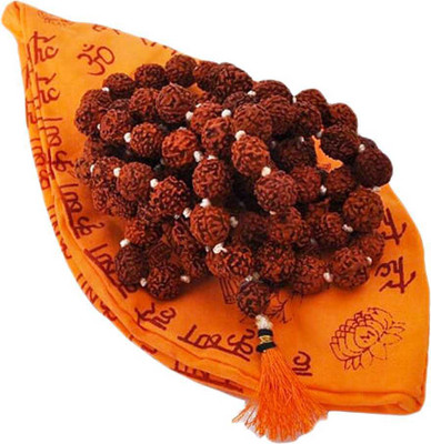 Cyan spritual Natural & Energized Rudraksha Rosary/ Mala (108+1 Beads, Bead Size: 9 mm) Wood Necklace