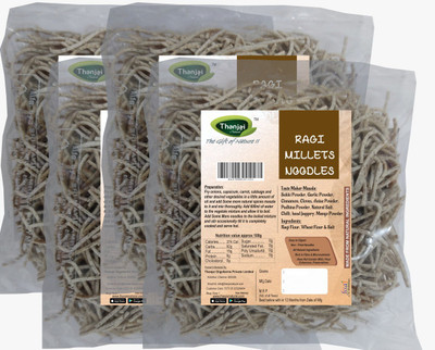 THANJAI NATURAL Ragi Millets Noodles 180g X 4 (Processed with Natural Ingredients , No Chemicals and No Preservatives) Instant Noodles(4 x 180 g)