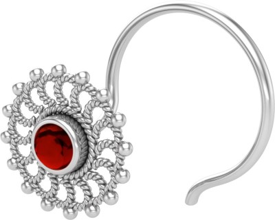 PeenZone Garnet Sterling Silver Plated Sterling Silver Nose Stud