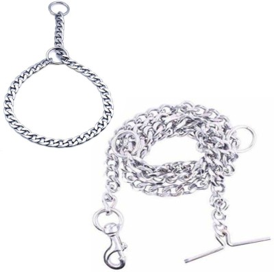 Paaltu Dog Stainless Steel Choke Chain And Steel Chain 160 cm 160 cm Dog Chain Leash(Silver)