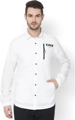 MUFTI Men Solid Casual White Shirt