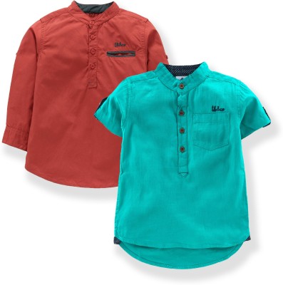 Tonyboy Baby Boys Solid Casual Multicolor Shirt(Pack of 2)