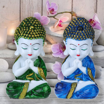 Flipkart SmartBuy Pair of 2 Little Baby Monk Marble Fineshing Decorative Showpiece  -  19 cm(Marble, Multicolor)