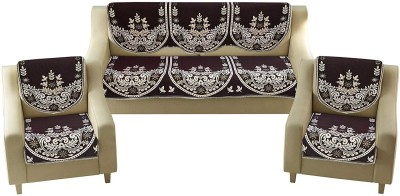 moninfinity Cotton Floral Sofa Cover(brown Pack of 6)