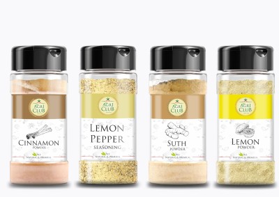 AGRI CLUB Kitchen Spices Pack of 4 (Lemon Powder50gm,Dry Ginger Powder100gm,Lemon Pepper Powder 50gm,Cinnamon Powder100gm)(4 x 75 g)