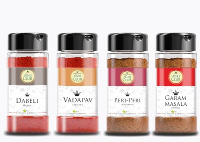 AGRI CLUB Kitchen Spices Combo Pack (Garam Masala100gm,Peri Peri Seasoning40gm,Vada Pav Masala100gm,Dabeli Masala 100GM, ) Pack of 4(4 x 85 g)