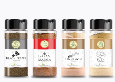AGRI CLUB Kitchen Spices Pack of 4 (Cinnamon Powder100gm,Dry Ginger Powder100gm,Black Pepper Powder100gm,Garam Masala100gm)(4 x 100 g)