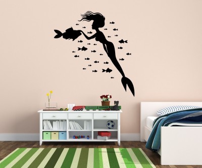 Littlebuds 85 cm Mermaid Wallsticker Removable Sticker(Pack of 1)