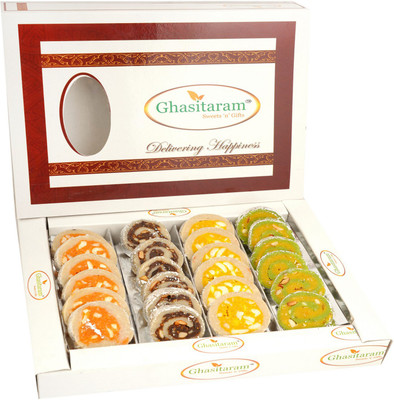 Ghasitaram Gifts Sweets-Assorted Kaju Mawa Moons 400 gms Box(400 g)
