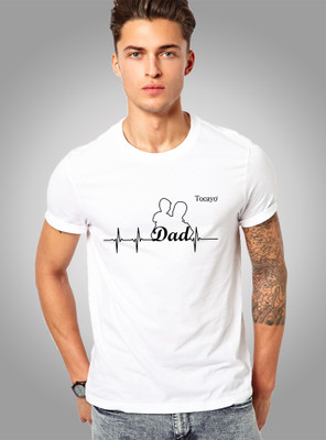 Tocayo Printed Men Round Neck White T-Shirt