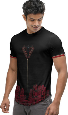 The Souled Store Printed Men Round Neck Black T-Shirt