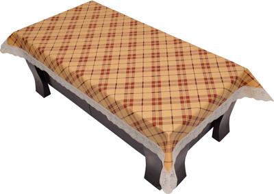 LITHARA Checkered 4 Seater Table Cover(Beige, Polyester)