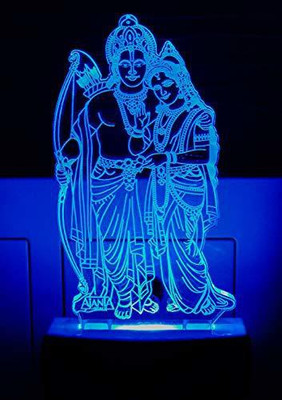 Super Ajanta 2072 Ramseeta 3D Illusion Night Lamp Comes with 7 Multi-Color and Perfect Laser Cut Design Night Lamp(10 cm, Multicolor)