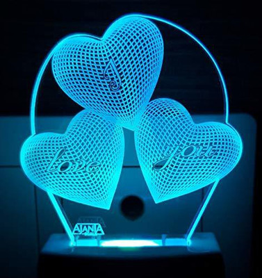Super Ajanta su 2063 3D Illusion Night Lamp Comes with 7 Multi-Color and Perfect Laser Cut Design Night Lamp(10 cm, Clear)