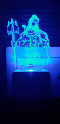 Super Ajanta 2096 Parshuramji 3D Illusion Night Lamp Comes with 7 Multi-Color and Perfect Laser Cut Design Night Lamp(10 cm, Multicolor)