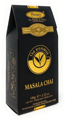 Premiers Masala Chai Flavored Tea | 50 Cups | 100 Grams | PB2 - Black Standy Pack | Assam Tea Blended With Masala Chai Flavoured Cardamom, Cloves, Cinnamon Masala Tea Pouch(100 x 1 g)