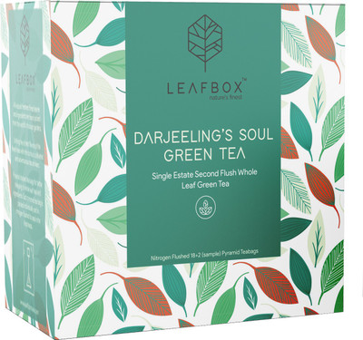 leafbox DARJEELING'S SOUL GREEN TEA 20 Nitrogen Flushed Pyramid Tea Bags (18 + 2 Free Samples) Green Tea Bags Box(40 g) leafbox DARJEELING'S SOUL GREEN TEA 20 Nitrogen Flushed Pyramid Tea Bags (18 + 2 Free Samples) Green Tea Bags Box(40 g)