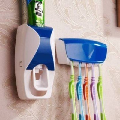 Misaki Plastic Toothbrush Holder(Blue, Wall Mount)