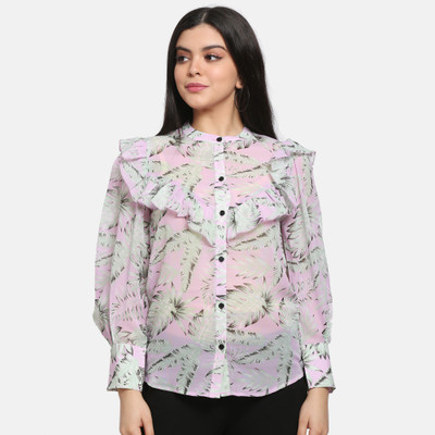 PRETTY LOVING THING Casual Full Sleeve Printed Women Pink Top