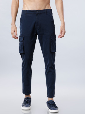Slim Fit Men Blue Cotton Lycra Blend 