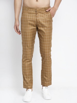 JAINISH Slim Fit Men Brown Trousers