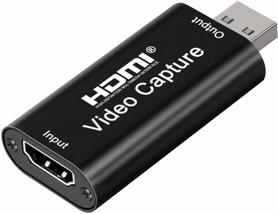 ULTRABYTES HDMI Video Audio Capture HDMI to USB 2.0 Capture Card Record to Action Cam Compatible with Live Gaming, Streaming, Teaching, Video Conference, Broadcasting. Media Streaming Device(Black)