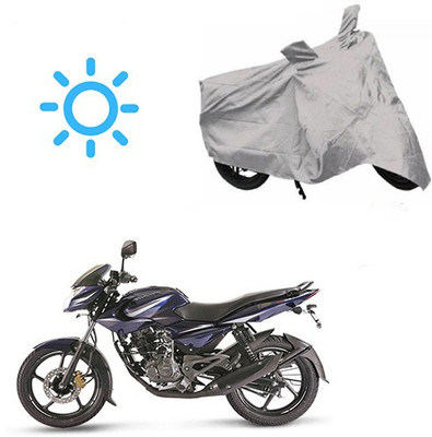SRENTERPRISES Two Wheeler Cover for Bajaj(Pulsar 135 LS DTS-i, Silver)
