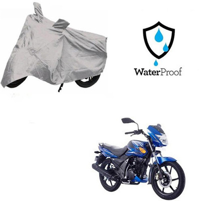 SRENTERPRISES Two Wheeler Cover for TVS(Flame SR125, Silver)