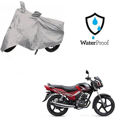 SRENTERPRISES Waterproof Two Wheeler Cover for TVS(Star City, Silver)