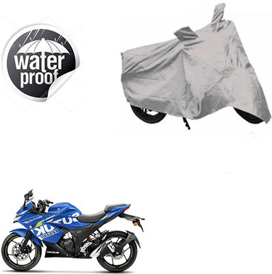 Motoren Waterproof Two Wheeler Cover for Suzuki(Gixxer SF, Silver)